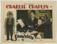 4a866 SUNNYSIDE LC R1927 Charlie Chaplin sings as Edna Purviance plays piano, but not well enough!