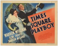 4a172 TIMES SQUARE PLAYBOY TC 1936 art of Warren William & June Travis in New York City, very rare!