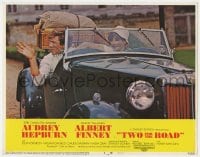 4a936 TWO FOR THE ROAD LC #4 1967 Audrey Hepburn & Albert Finney in cool MG TD Roadster car!