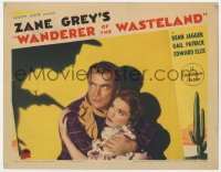 4a955 WANDERER OF THE WASTELAND LC 1935 c/u of Dean Jagger & Gail Patrick with menacing shadow!