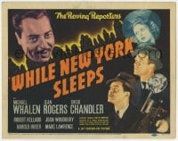 4a182 WHILE NEW YORK SLEEPS TC 1938 Michael Whalen, Jean Rogers, The Roving Reporters, ultra rare!