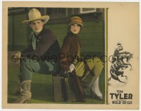 4a972 WILD TO GO LC 1926 great c/u of Tom Tyler & pretty Eugenia Gilbert sitting back to back!