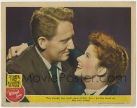 4a977 WITHOUT LOVE LC #2 1945 great romantic close up of Spencer Tracy & Katharine Hepburn!