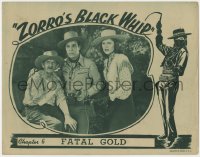 4a999 ZORRO'S BLACK WHIP chapter 6 LC 1944 female hero Linda Stirling with rifle, Fatal Gold!
