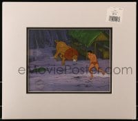 4b006 TARZAN LORD OF THE JUNGLE animation cel 1970s he's running toward danger with his lion!