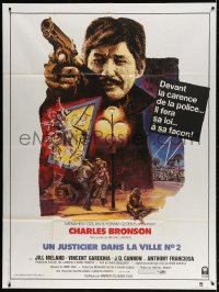 4b817 DEATH WISH II French 1p 1982 different art of Charles Bronson pointing gun by R. Graves!