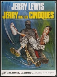 4b820 DISORDERLY ORDERLY French 1p R1970s different Goldman art of nurse Jerry Lewis & mummy!