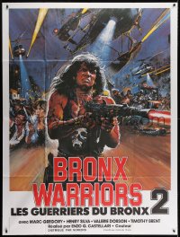 4b831 ESCAPE FROM THE BRONX French 1p 1984 Fuga Dal Bronx, wild action art by Brian Bysouth!