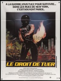 4b833 EXTERMINATOR French 1p 1982 Robert Ginty with flamethrower is the man they pushed too far!