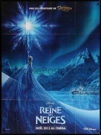 4b850 FROZEN advance French 1p 2013 great image of Elsa performing magic at night, Disney!