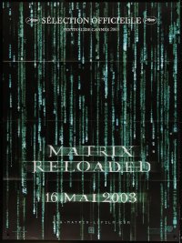 4b896 MATRIX RELOADED teaser French 1p 2003 Wachowski Bros sequel, title over digital text!