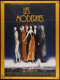 4b904 MODERNS French 1p 1988 Alan Rudolph, cool artwork of trendy 1920's people by Keith Carradine!