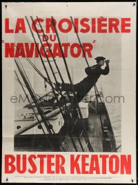 4b911 NAVIGATOR French 1p R1960s great image of Buster Keaton on ship, directed by Donald Crisp!
