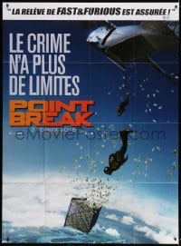 4b921 POINT BREAK teaser French 1p 2016 cool image of men diving out of airplane to get money!