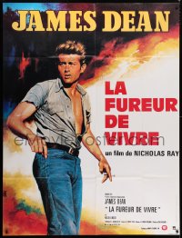 4b930 REBEL WITHOUT A CAUSE French 1p R1990s Nicholas Ray, different art of James Dean by Mascii!
