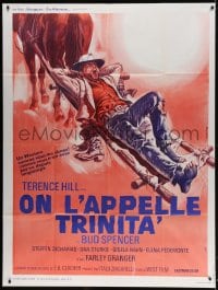 4b970 THEY CALL ME TRINITY French 1p 1971 great different Renato Casaro art of Terence Hill!