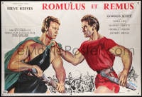 4b765 DUEL OF THE TITANS French 2p 1962 Romolo e Remo, Corbucci, David art of Scott & Reeves, rare!