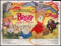 4b753 SECRET OF NIMH French 8p 1982 Don Bluth, cool mouse fantasy cartoon art montage!