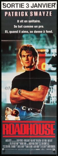 4b740 ROAD HOUSE French door panel 1990 Patrick Swayze is the best bouncer in the business!