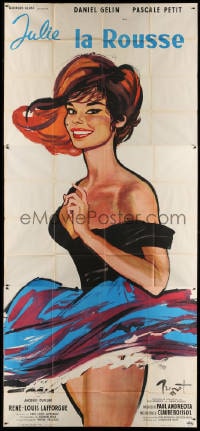 4b704 JULIE THE REDHEAD French 63x139 1959 Julie La Rousse, Brenot art of sexy Pascale Petit!