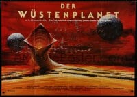 4b151 DUNE German 33x47 1984 David Lynch sci-fi epic, different sandworm artwork by John Berkey!