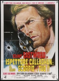 4b240 DIRTY HARRY Italian 1p 1972 different art of Clint Eastwood pointing gun, Don Siegel