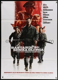 4b251 INGLOURIOUS BASTERDS Italian 1p 2009 Quentin Tarantino, World War II Nazi-killer Brad Pitt!