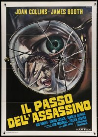 4b280 TERROR FROM UNDER THE HOUSE Italian 1p 1976 Casaro art of scared girl in broken glasses!