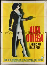 4b311 FINAL PROGRAMME Italian 2p 1974 different full-length art of woman with gun!