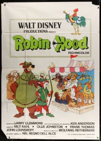 4b348 ROBIN HOOD Italian 2p 1974 Walt Disney's cartoon version, the way it REALLY happened!