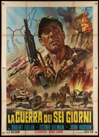 4b352 SINAI COMMANDOS Italian 2p 1968 Robert Fuller in the story of the Six Day War, Casaro art!