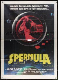 4b354 SPERMULA Italian 2p 1977 great different art of sexy naked female sperm vampires in space!