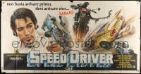 4b373 SPEED DRIVER Italian 3p 1980 Fabio Testi, Senta Berger, wild car & motorcycle racing art!