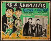 4b007 LAUREL & HARDY Brazilian LC 1930s great portrait & art of the the legendary comedy team!