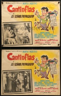 4b229 EL SENOR FOTOGRAFO 5 Mexican LCs 1953 border art of hobo 'Mario Moreno Cantinflas' with dog!