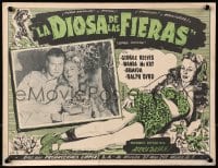 4b184 JUNGLE GODDESS Mexican LC 1948 great portrait of George Reeves & Wanda McKay + border art!