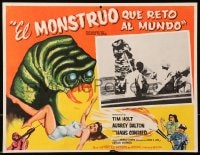 4b190 MONSTER THAT CHALLENGED THE WORLD Mexican LC 1957 cool art & photo of creature attacking!