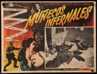 4b191 MUNECOS INFERNALES Mexican LC 1961 Elvira Quintana, cool image of lifeless puppets!