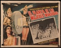 4b194 PLANET OF THE FEMALE INVADERS Mexican LC 1966 great border artwork of sexy alien girls!