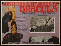 4b203 SATANIC RITES OF DRACULA Mexican LC 1978 Christopher Lee as Dracula helpless on the ground!