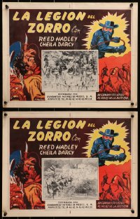 4b223 ZORRO'S FIGHTING LEGION 2 Mexican LCs 1950 masked hero serial, cool Marias border art!