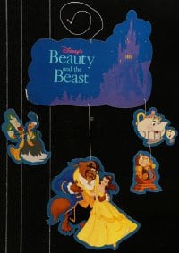 4b033 BEAUTY & THE BEAST 14x27 mobile 1991 Walt Disney cartoon classic, in multiple pieces!