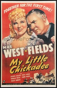 4b010 MY LITTLE CHICKADEE 11x17 REPRO poster 1940 wonderful art of W.C. Fields & sexy Mae West!