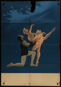 4b088 SWAN LAKE export Russian 33x47 1957 Tschaikowsky, Russian Bolshoi Ballet musical, Shamash art!
