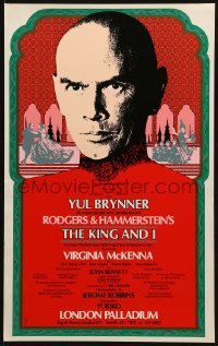 4b104 KING & I 13x21 English stage poster 1977 Yul Brynner in the London Palladium production!