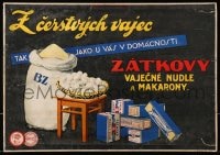 4b019 ZATKOVY 13x18 Czech advertising poster 1930s distributor of delicious noodles & macaroni!