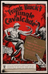 4b055 JUNGLE CAVALCADE English trade ad 1941 cool artwork of Frank Buck & Africa jungle creatures!