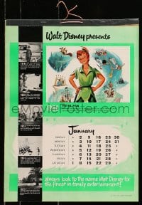 4b142 WALT DISNEY calendar 1966 each month shows what movie is being released that month!