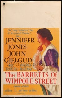 4b393 BARRETTS OF WIMPOLE STREET WC 1957 art of pretty Jennifer Jones as Elizabeth Browning, rare!
