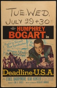 4b435 DEADLINE-U.S.A. WC 1952 newspaper editor Humphrey Bogart, best journalism movie ever!